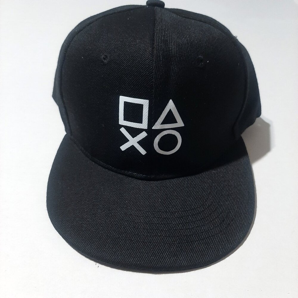 Playstation ps3 ps4 gamer logo snapback gaming hat black adjustable new